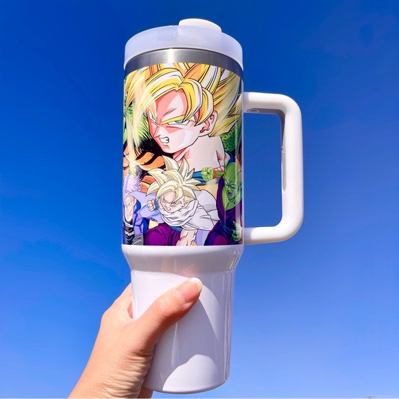 Dragon Ball Z 40 oz Tumbler with hand carry handle and Straw for COLD and HOT Be - Picture 1 of 4